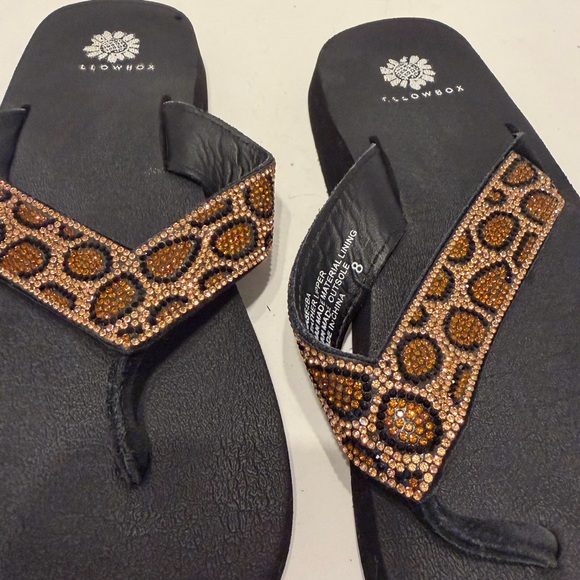 Yellow Box Black and Gold Sandals - Picture 2 of 6